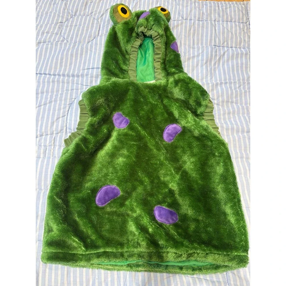 Children’s celebration Halloween hooded costume frog green purple xs s 4 5 6
